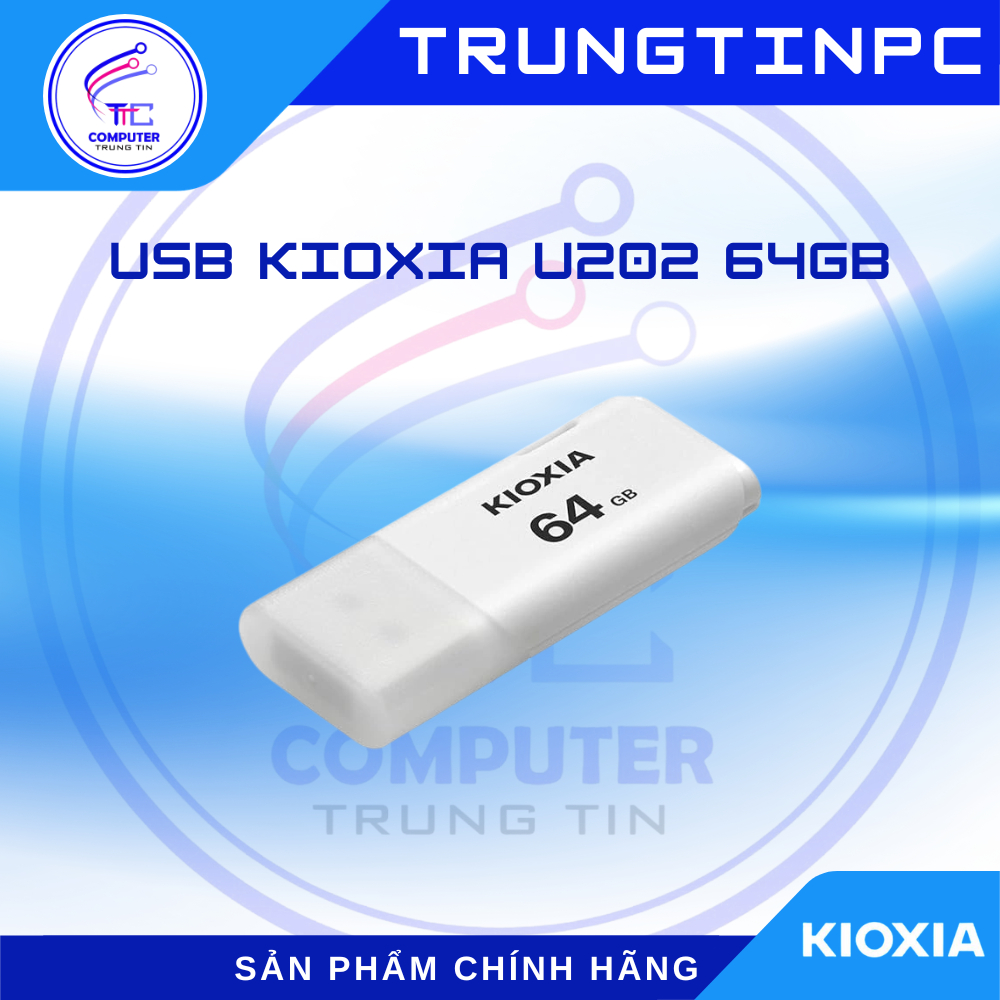 USB 64GB Kioxia U202 สีขาว - ของแท้ ประกัน 12T