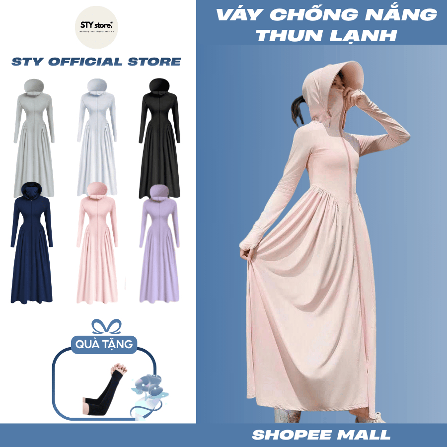สตี้ เสื้อกันแดดทั้งตัว 2 ชั้นสําหรับผู้หญิงรูปร่างเอวยาวหมวกปีกกว้างป้องกันรังสียูวีนุ่มและยืดหยุ่น