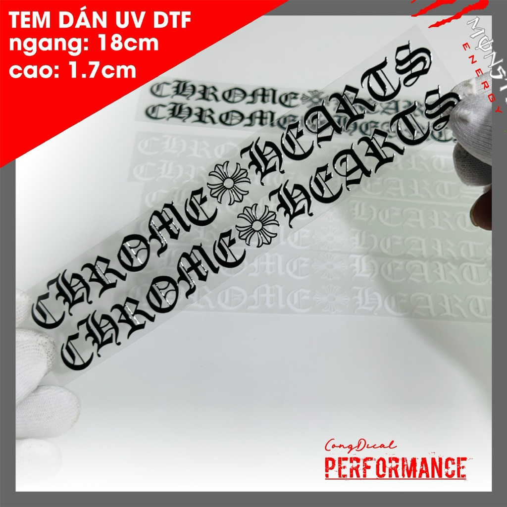 สติ๊กเกอร์ CHROME HEARTS (KV MODEL) วัสดุ UV DTF (1 คู่)