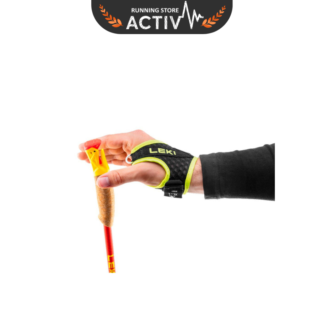 LEKI Shark Frame Strap Mesh Black/Neon Yellow Gloves