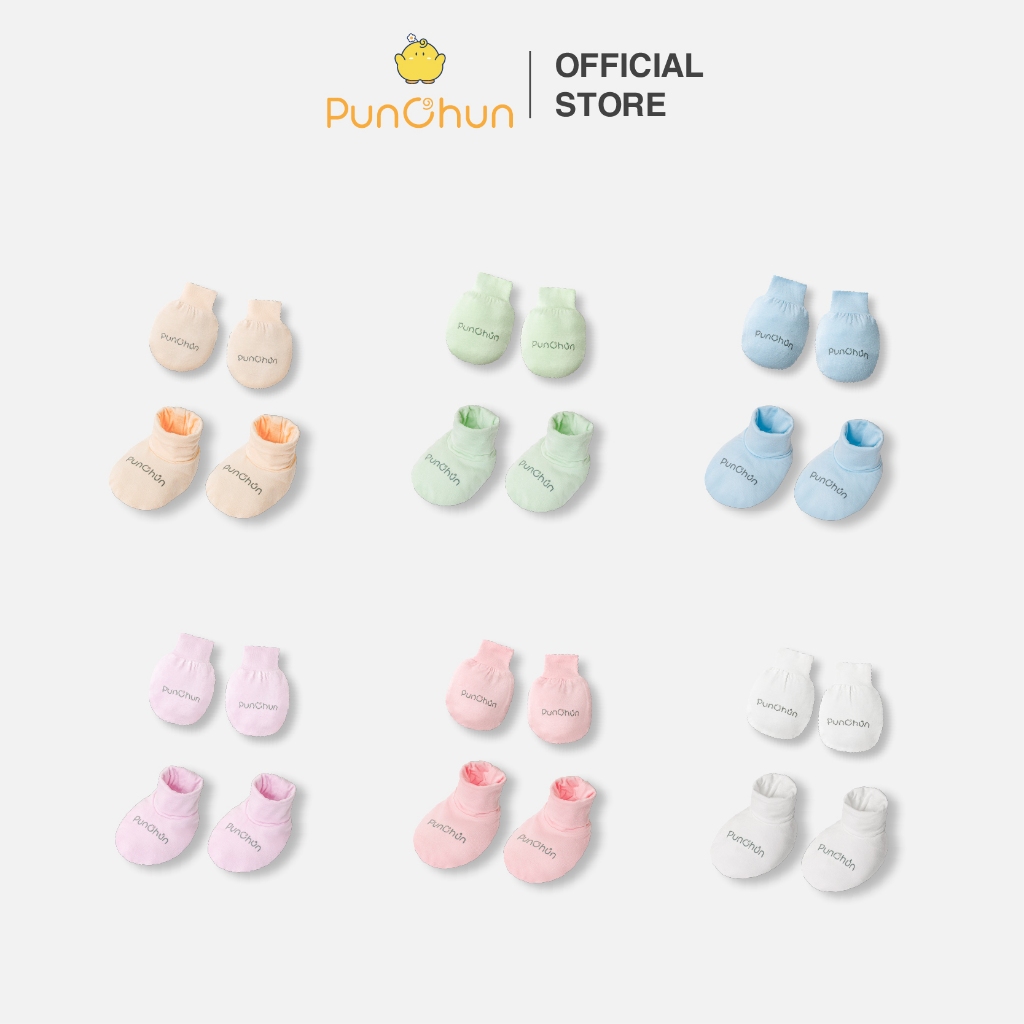 [PUNC 0-6M] Punchun Cup ถุงมือและที่อุ่นขา ชุดสําหรับเด็กแรกเกิด