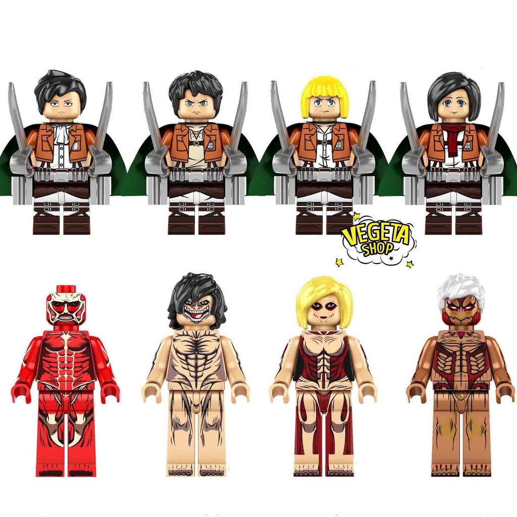 ประกอบรุ่น Attack on Titan Eren Mikasa Armin Levi Ackerman Titan Attack on Titan Attack on Titan