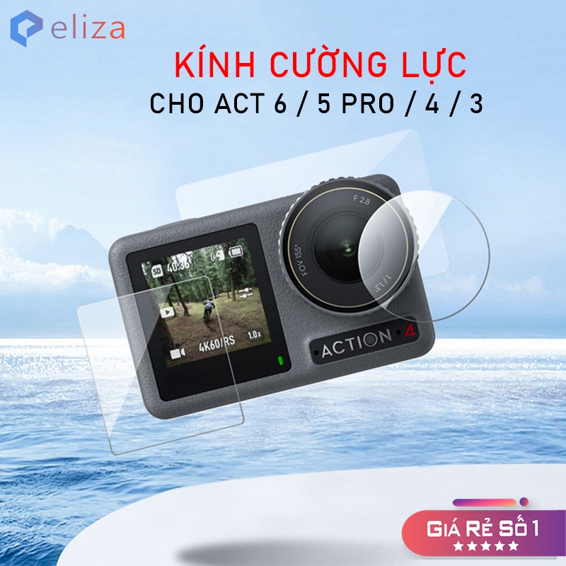 กระจกนิรภัยกันรอยหน้าจอสําหรับ DJI Action 6 / 5 Pro / 4 / 3 - Telesin S6-FLM-06-DJ