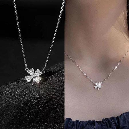 COD สร้อยคอเงินผู้หญิง Miuu Silver 4-Leaf Clover สร้อยคอ 925 Silver PKTT