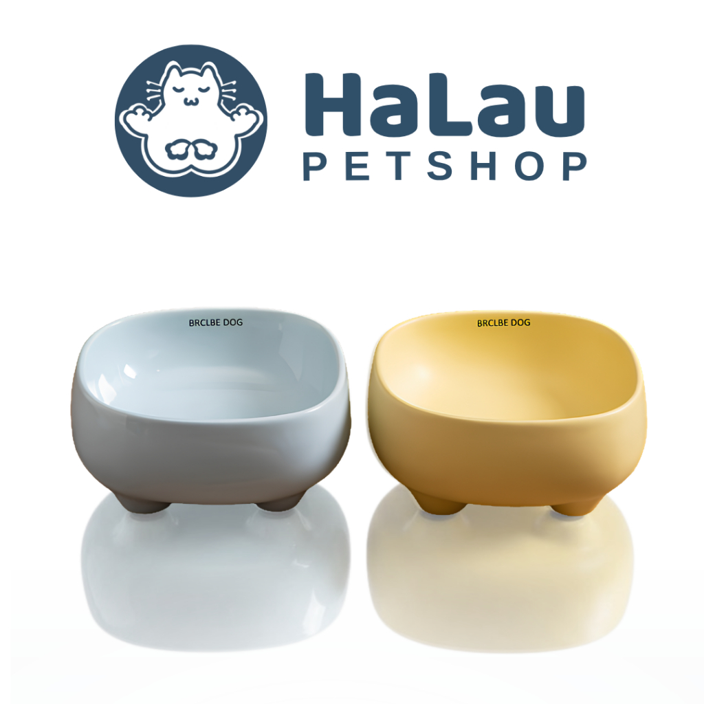 ชามแมว ชามกันน็อค ทําจากเซรามิกเคลือบคุณภาพสูง ความจุขนาดใหญ่ 600ML HaLau Petshop OD091