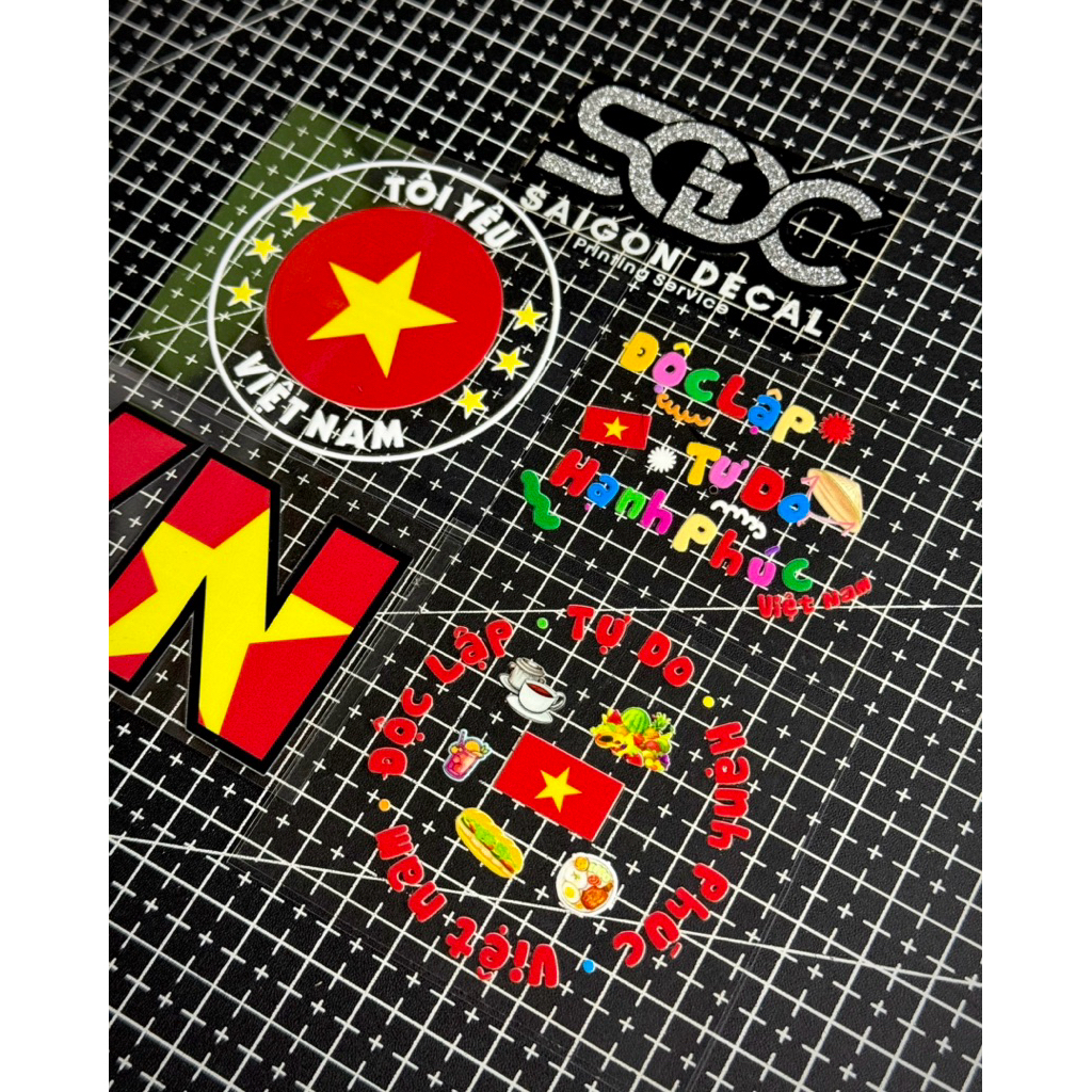 |1 ชิ้น| รวมสติ๊กเกอร์ DTF Vietnam - I Love Vietnam/Independence - Freedom - Happiness/I <3 Vietnam