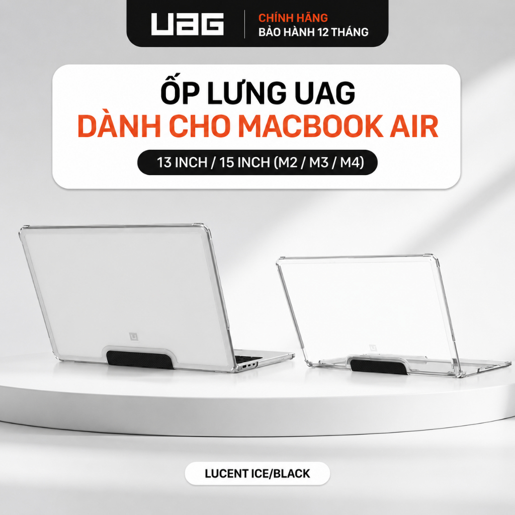 [Macbook Air] เคส UAG โปร่งใสกันกระแทกของแท้สําหรับ Macbook Air 13 นิ้ว/ 15 นิ้ว (M2/M3/M4)