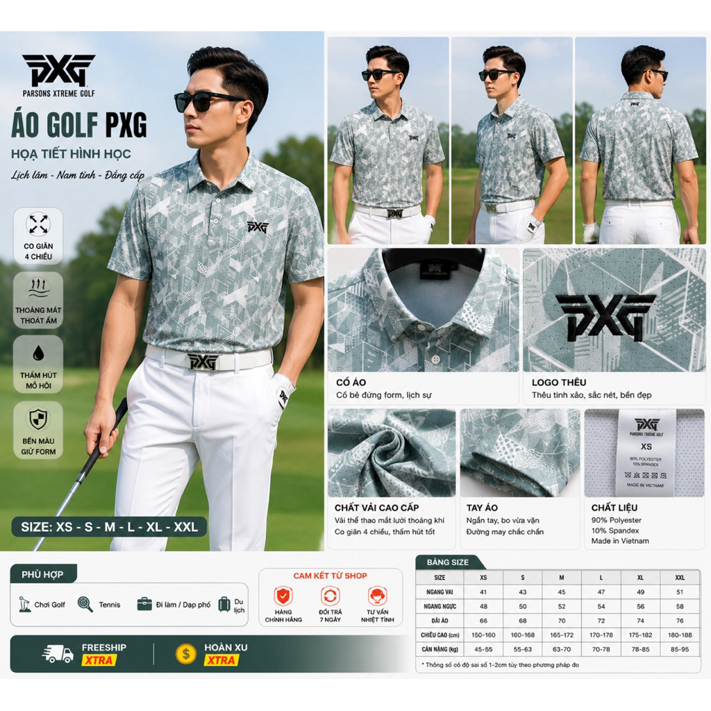 เสื้อกอล์ฟ PXG พร้อม PATTERNS คุณภาพสูง - MANY & LUXURY