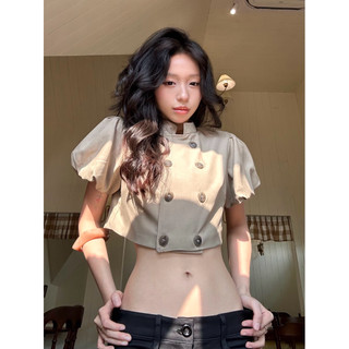 CAOMEIBBI - ÁO DÁNG NGẮN CỔ ĐIỂN TAY BỒNG - REGAL PUFF SLEEVE CROP TOP.