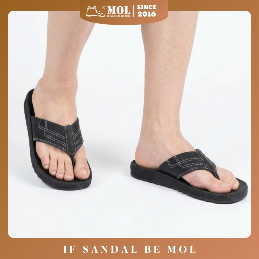 MOL HD2BB รองเท้าแตะ Handmade TPR Sole Clip-on สายรัดแฟชั่น Streetwear รองเท้าแตะชายหาดสําหรับผู้ชาย