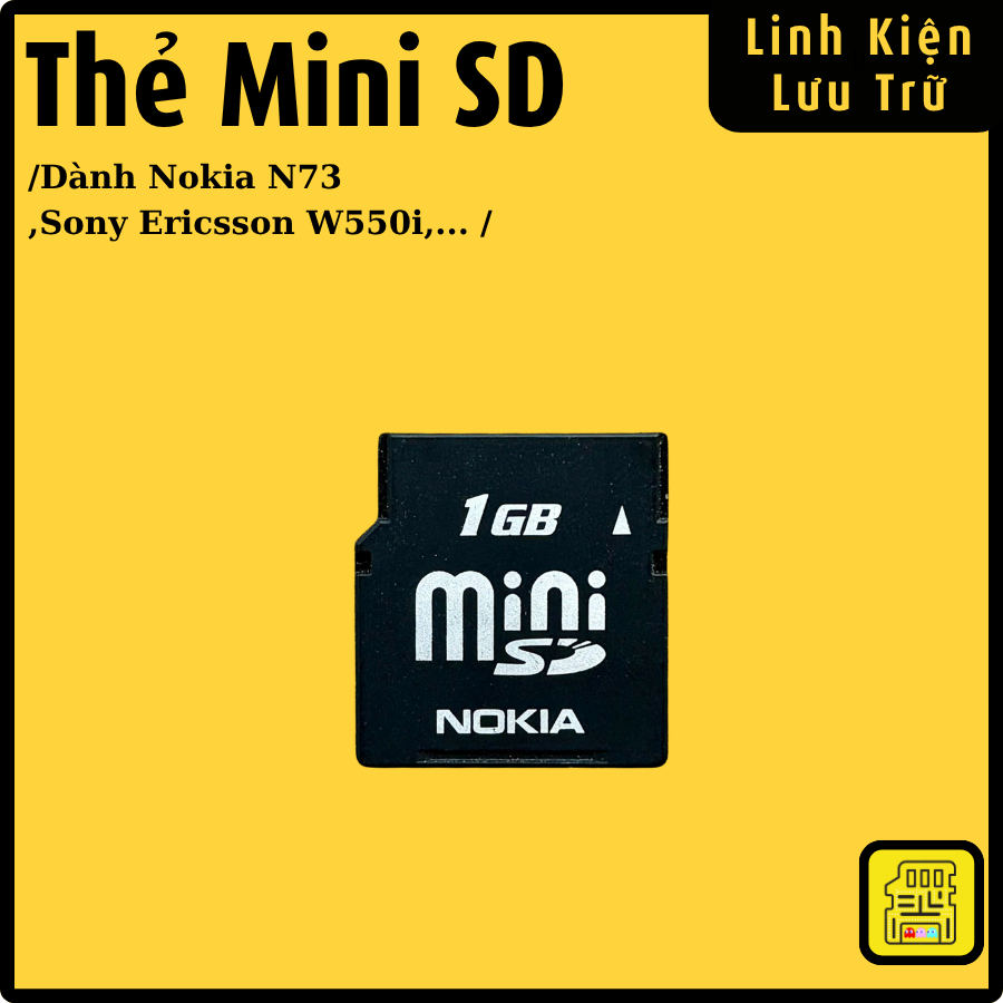การ์ดหน่วยความจํา Mini SD โบราณ Nokia - สําหรับ Nokia N73, N80, E61, Sony Ericsson W550i