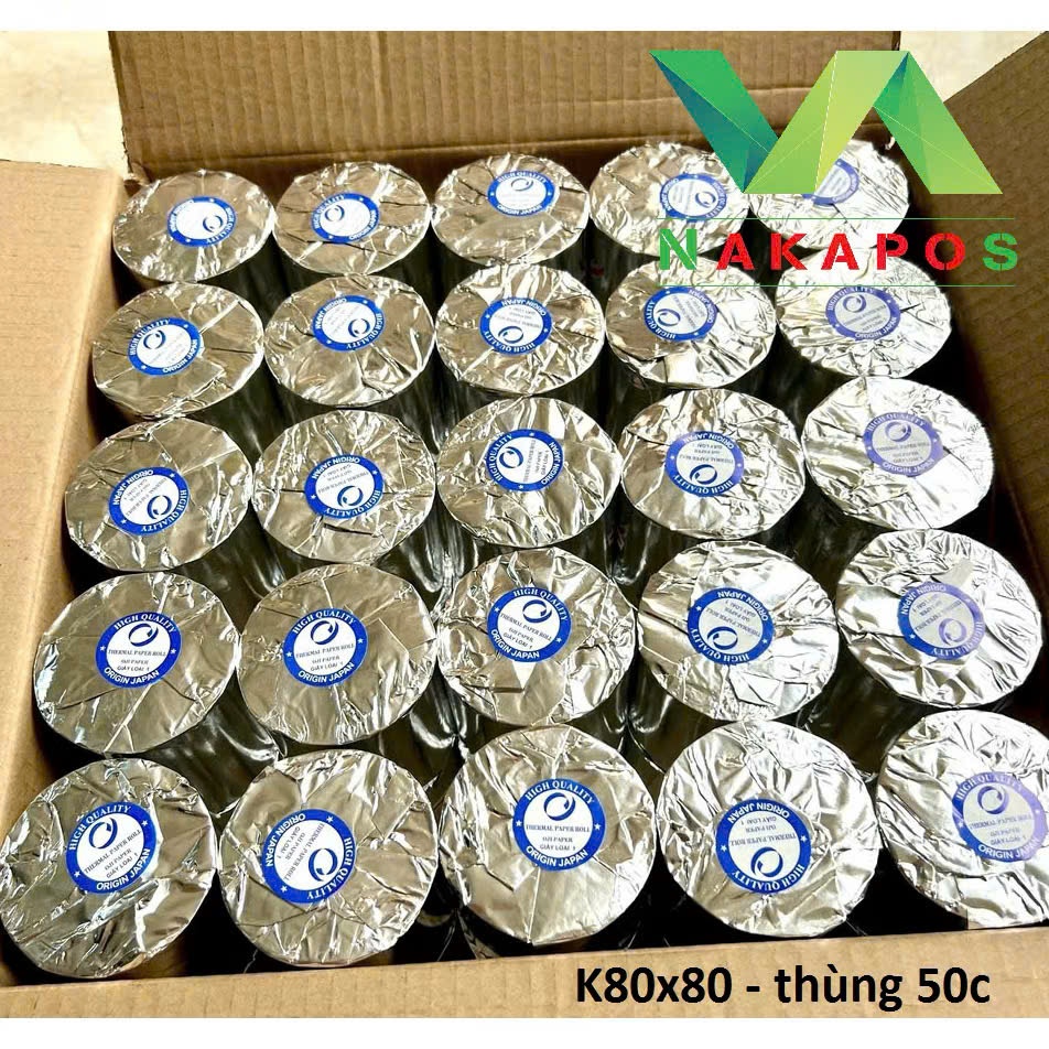 [กล่อง 30 ม้วน] กระดาษพิมพ์บิล 80x80 มม. กระดาษพิมพ์ใบเสร็จ K80*80 K80*80 มม. กระดาษพิมพ์ความร้อน 80