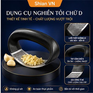 【giá sỉ】  Dụng cụ dập tỏi, ép tỏi, nghiền tỏi inox, dụng cụ nghiền tỏi bằng thép không gỉ【Nghiền tỏi chữ D】【 T4 P27 A0 】