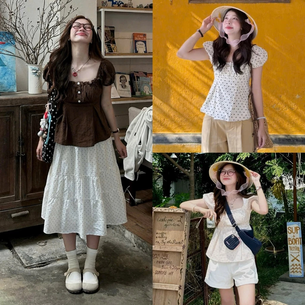 เสื้อ เบบี้ดอลล์ ปีกนางฟ้าและเสื้อปักดอกเชอร์รี่