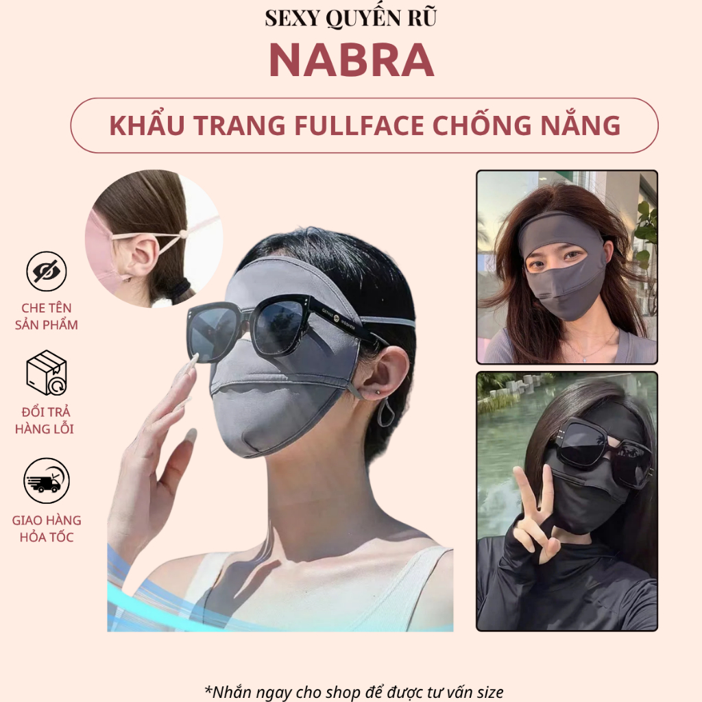 หน้ากากกันแดด FullFace ป้องกันรังสียูวี วัสดุผ้าฝ้ายระบายอากาศได้ดี KT2