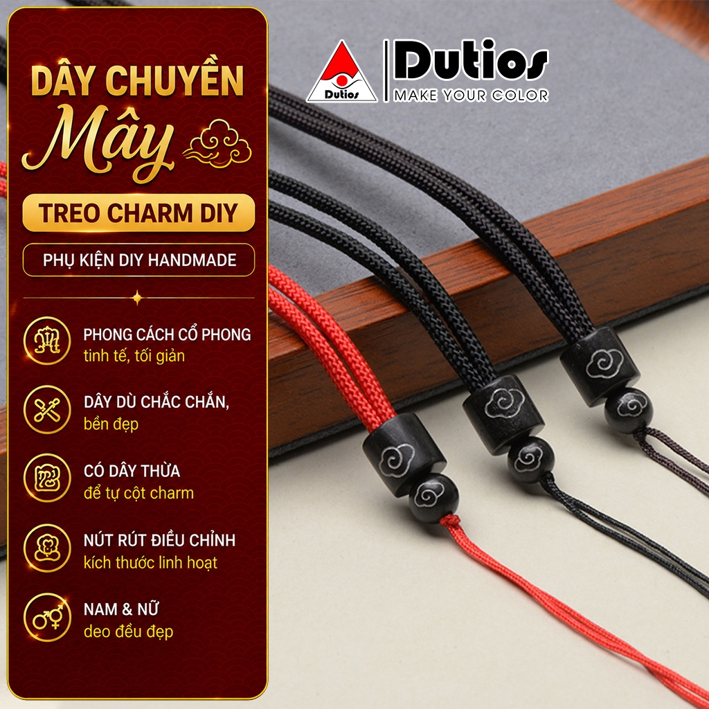 [Doutios] สร้อยคอหวายโบราณทําด้วยมือแขวน Charm DIY ร่มโซ่ปรับขนาด Unisex คุณภาพสูง DAC03