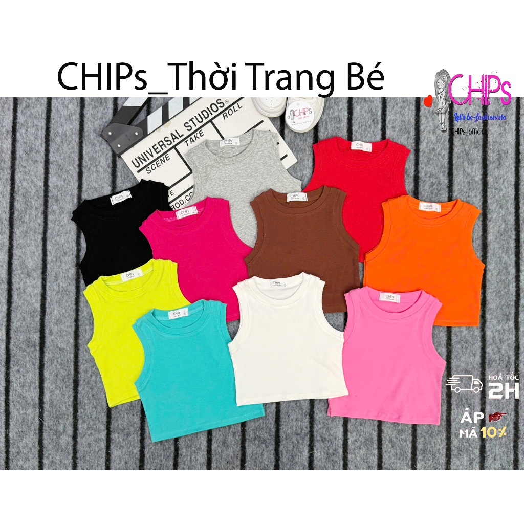 เสื้อครอปบอดี้คอนฤดูร้อนหลากสีสําหรับเด็กผู้หญิงให้เลือก