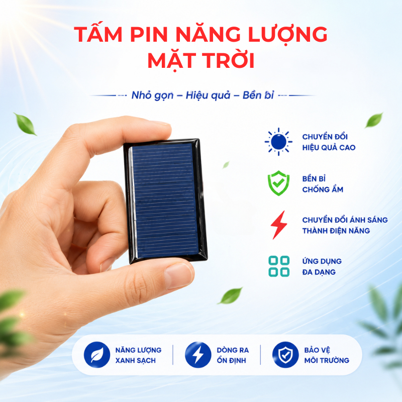 แผงโซล่าเซลล์ขนาดเล็ก แผงโซล่าเซลล์จิ๋ว ขนาด 65x48mm 1V-6V ขับเคลื่อนมอเตอร์ led...