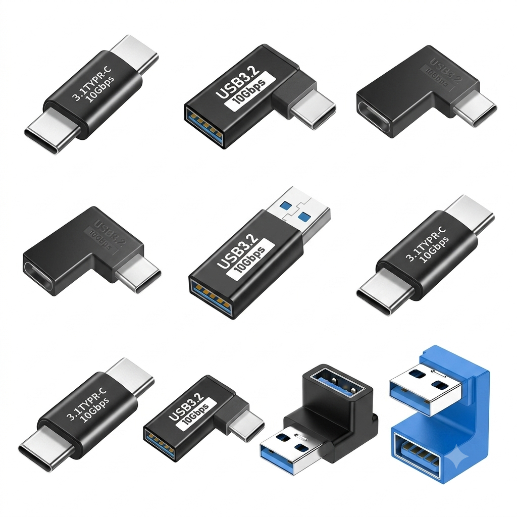 พอร์ตแปลง TYPE C เป็น USB - อะแดปเตอร์ USB เป็น TYPE C - 90 DEGREE TYPE C - อะแดปเตอร์ USB 90 DEGREE