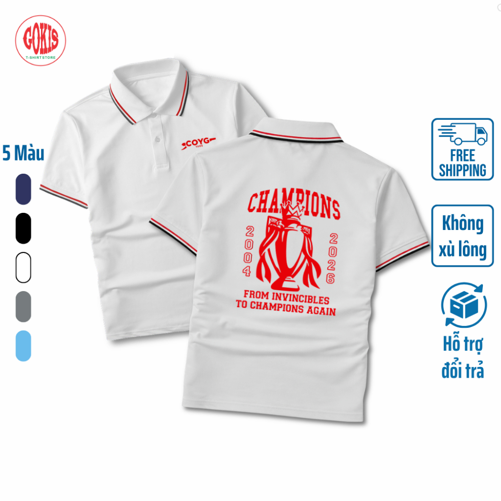 เสื้อโปโล Ars champion EPL ลายจระเข้ไม่ระบาย - Gokis shop เสื้อโปโลผู้ชายคอปกเปิดลง