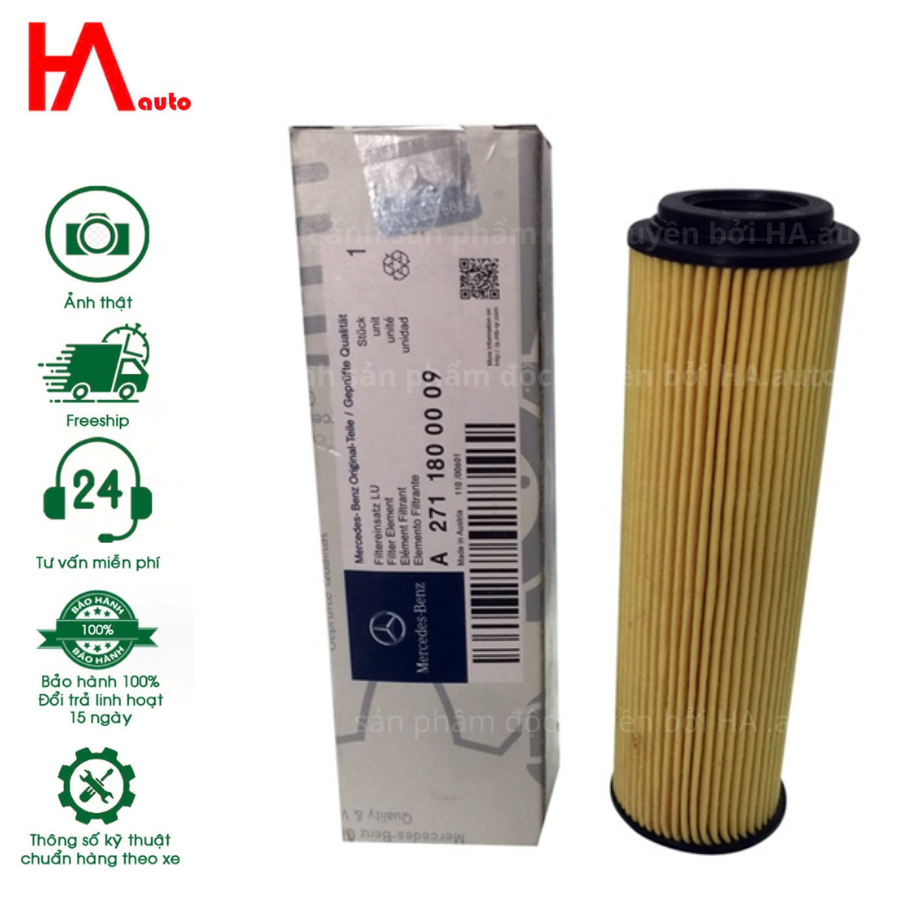 กรองน้ํามันเครื่อง. ใช้สําหรับเครื่องยนต์ Mercedes 271 1.8L (C-Class, C-Class Kompressor, E-Class...