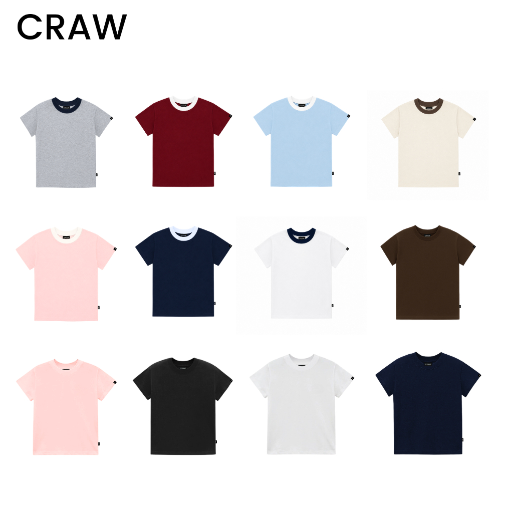 เสื้อยืดเด็กผู้หญิง Craw ผ้าฝ้าย 2 ทาง 250gsm - Mix Bo 888