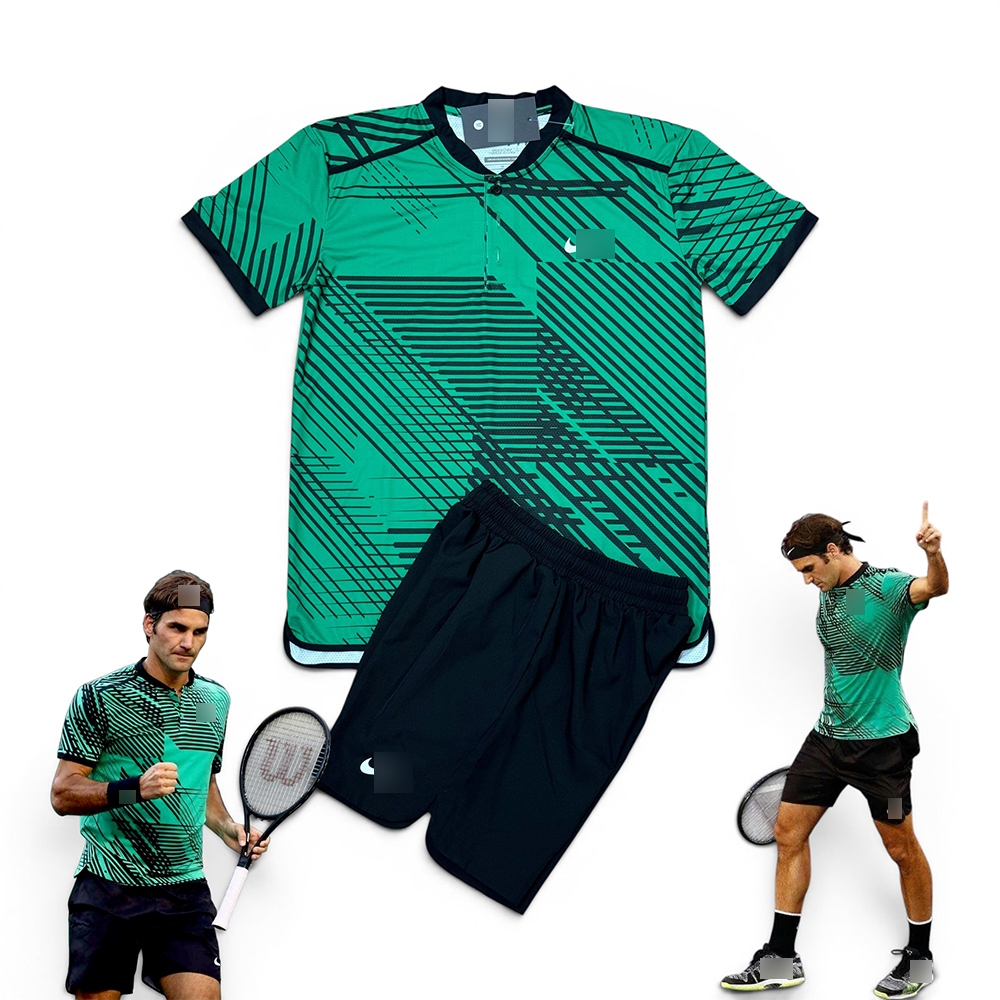 Roger Federer Indian Wells 2017 เสื้อผ้าเทนนิส pickleball สําหรับผู้ชาย, ชุดกีฬา Roger Federer