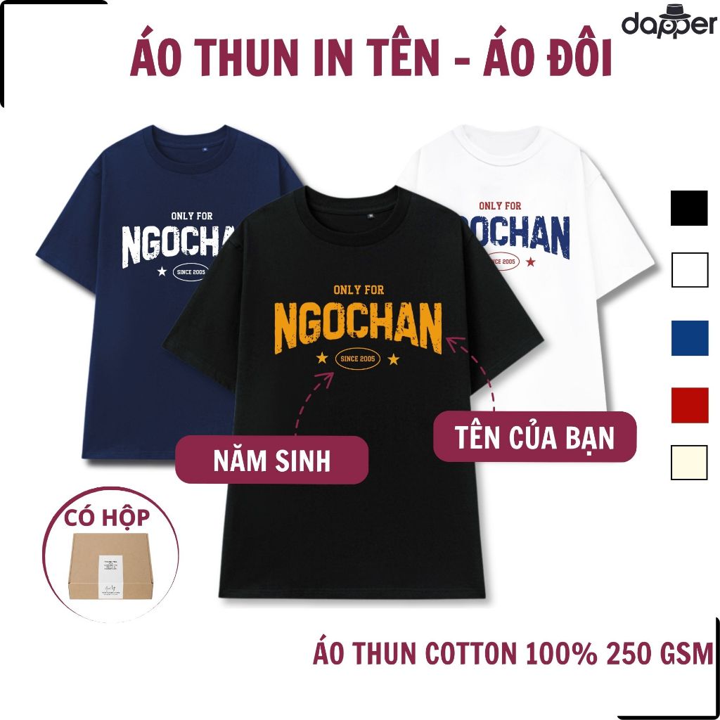 [UNISEX NAME T-SHIRT] เสื้อยืด unisex พิมพ์ลายตัวอักษรสไตล์บุคลิกภาพเท่านั้นสําหรับนุ่ม เรียบเนียน ส