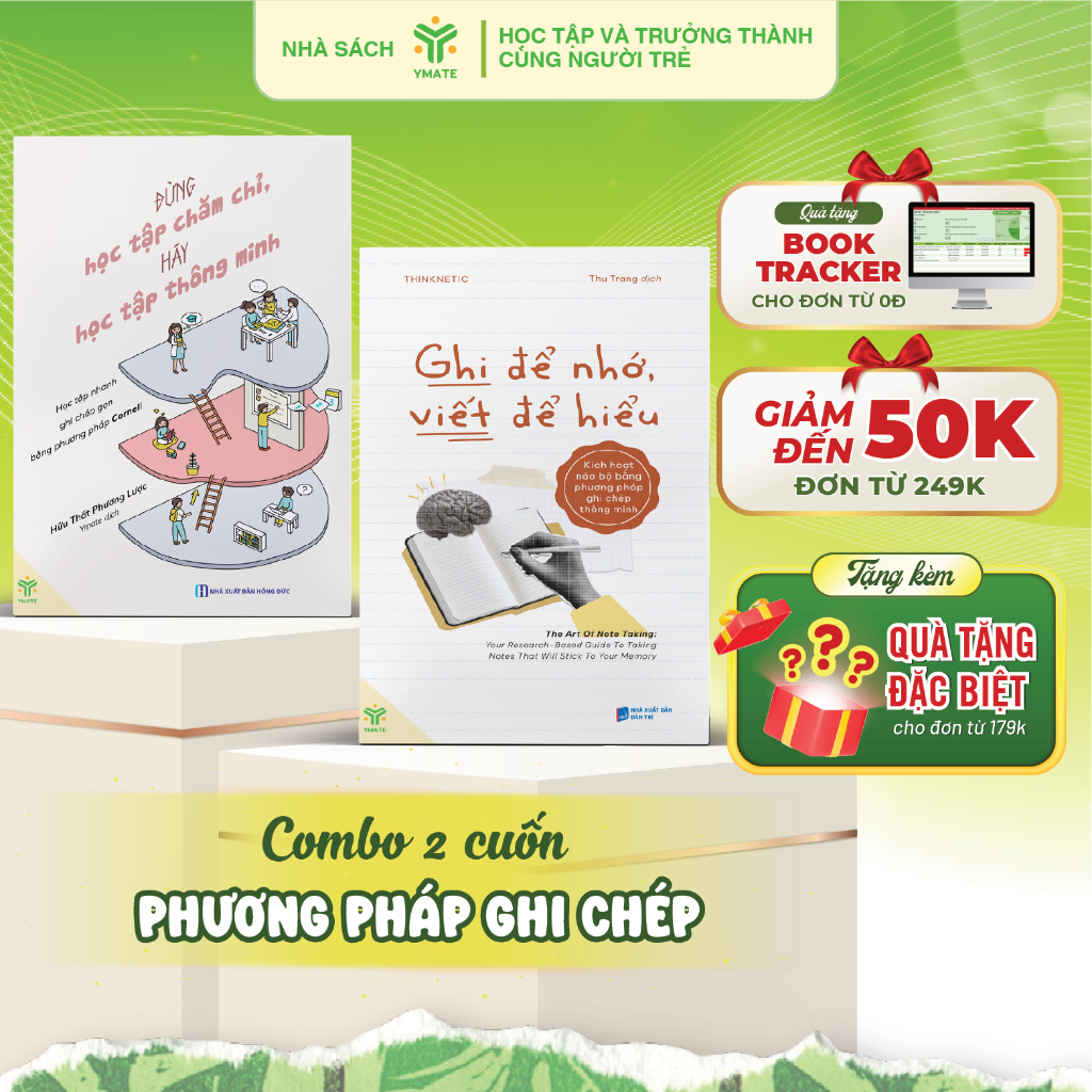 หนังสือ Combo 2 Notes Method - Dont Learn Hard, Learn Smart + Remember, Writing to Understand - YMAT