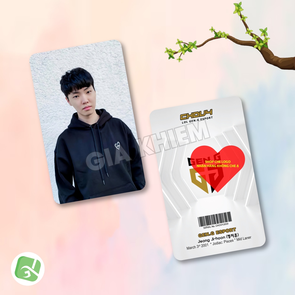 Photocard Chovy (P2) Jeong Ji-hoon น้ําใส LOL GEN.G ESPORT ขนาด 5.5x9cm