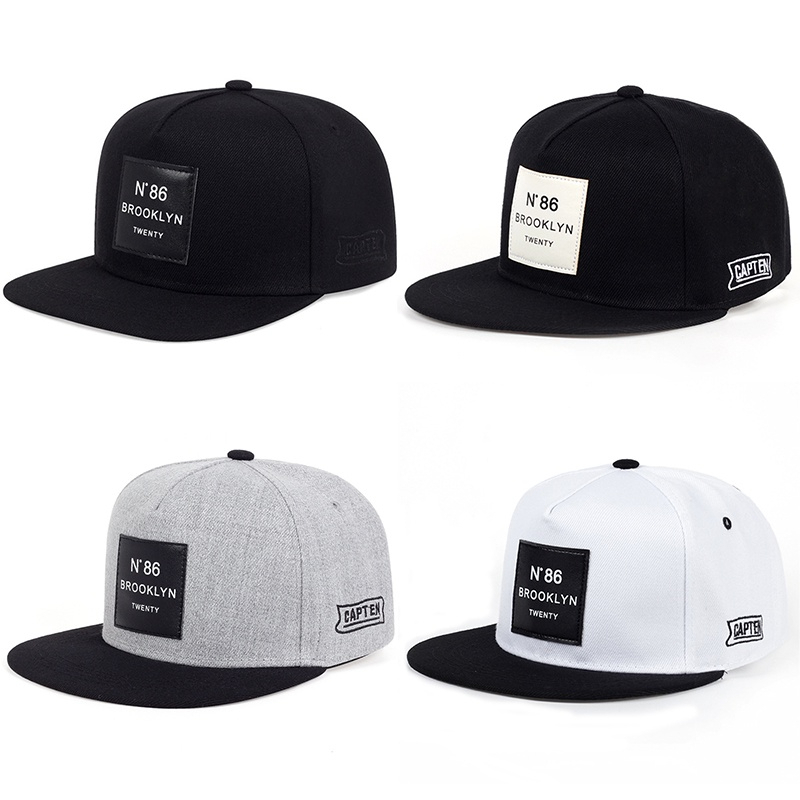 BROOKLYN N86 Logo หมวกเบสบอลผ้าฝ้ายปักลาย N86 แฟชั่นถักโรงเรียน