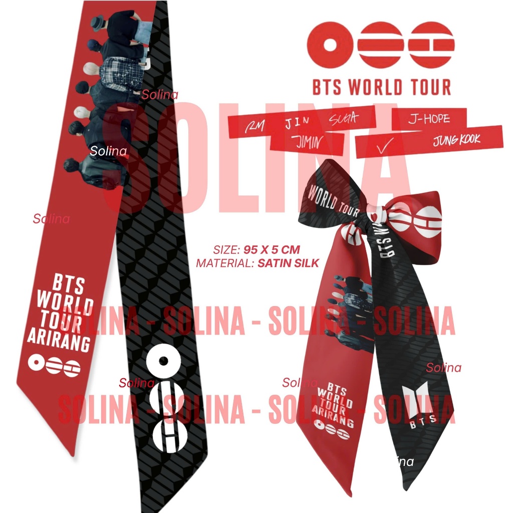 BTS WORLD TOUR "ARIRANG", TWILLY BTS SCARF, BTS RIBBON SCARF
