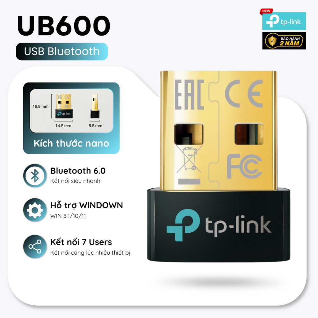 USB Bluetooth Nano TP-Link UB600 | มาตรฐานบลูทูธ 6.0 ความเร็วที่รวดเร็วสุด Win รองรับเท่านั้น