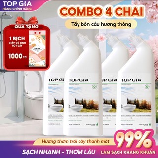 [MUA 4 TẶNG 1]Nước tẩy bồn cầu Topgia không cần chà, kháng khuẩn 99% khử mùi an toàn, giữ bồn sạch lâu tặng giấy 1000 tờ