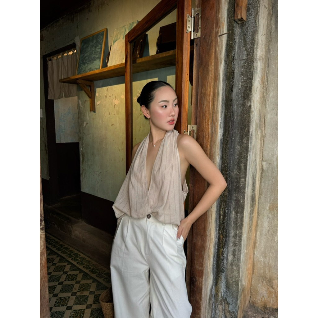 เสื้อ LAM | เสื้อเชิ้ตเปิดสไตล์ผ้าสต็อก (ภาพเดิม)