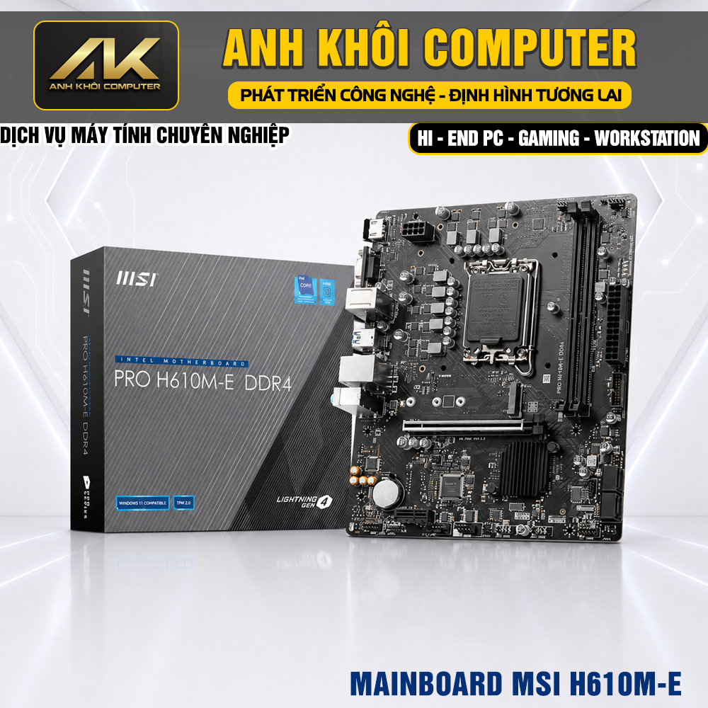 เมนบอร์ด MSI PRO H610M-E DDR4