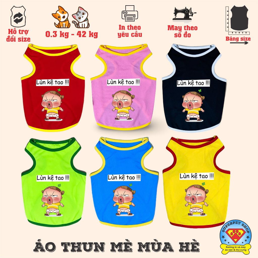 เสื้อสุนัขและแมวฤดูร้อน - QUNH AKA DWARF SHELF TAO - SLEEVELESS IN ALL COLORS - Superpet Shop