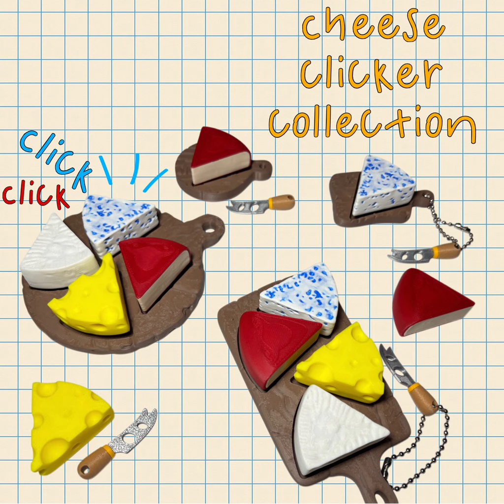 3D PRINTED CLICKER CHEESE COLLECTION พวงกุญแจ/MODEL