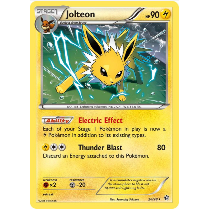 [การ์ดโปเกมอน TCG] Jolteon - 26/98 - Holo Rare