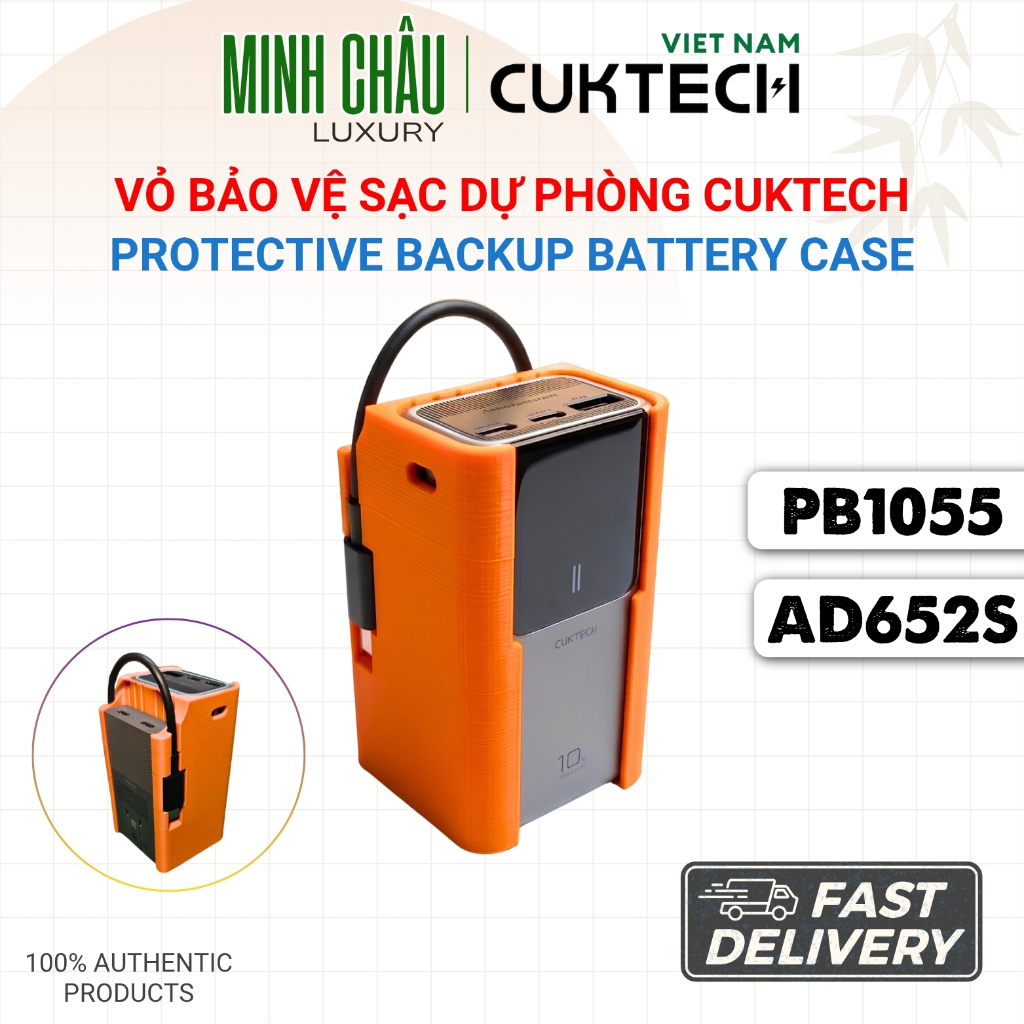 Cuktech 10 Mini Center Mount Protective Case [PB1055] และ AD652S 65W | พร้อมช่องเสียบสายชาร์จ | วัสด