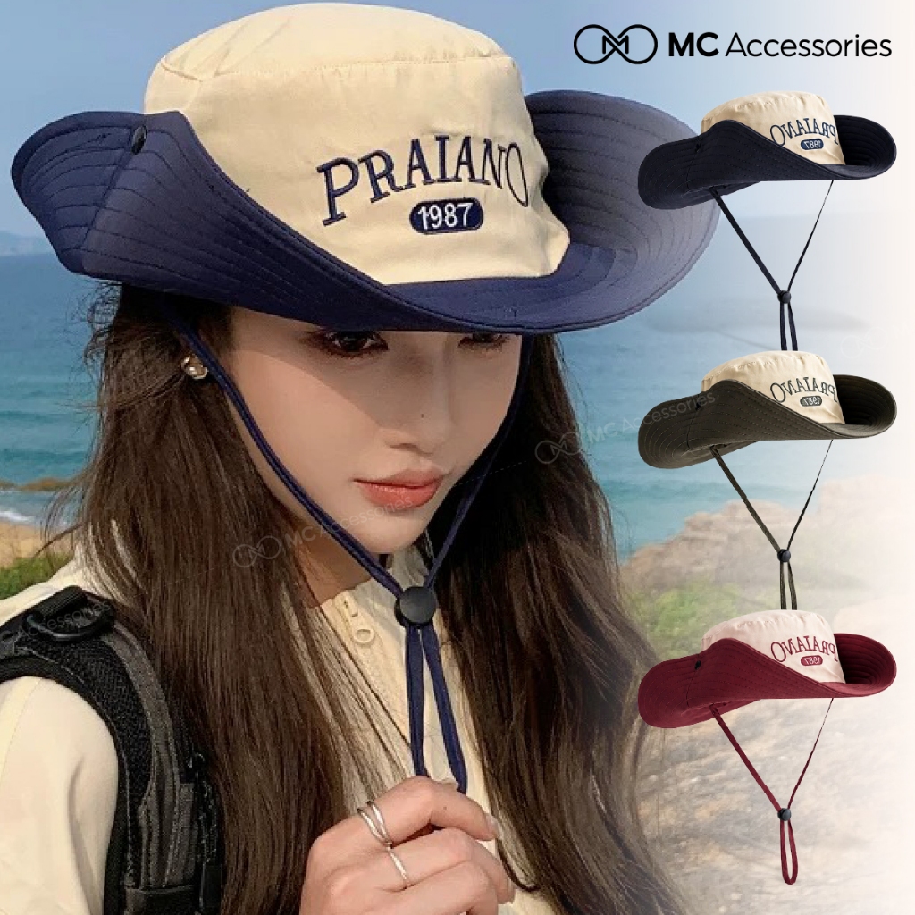 Praiano JB18 MC STUDIO Camping Bucket Hat Wide Brim Outdoor Bucket Hat Soft Fabric Sunshade Unisex F