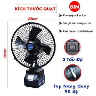 Quạt Chạy P𝒊n Mikita  - 2 Cấp Độ Gió - Chân P𝒊n Phổ Thông 4cm