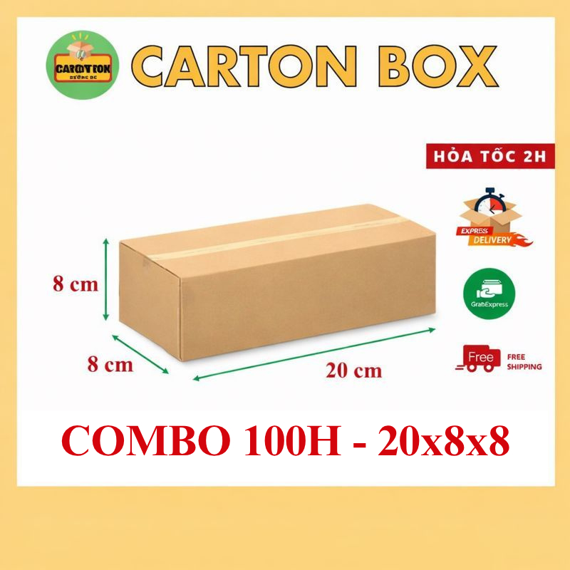 [ขายส่ง/ขายปลีก] (20x8x8) COMBO 100 กล่องราคาถูก กล่องบรรจุจาก 599 VND/h เท่านั้น