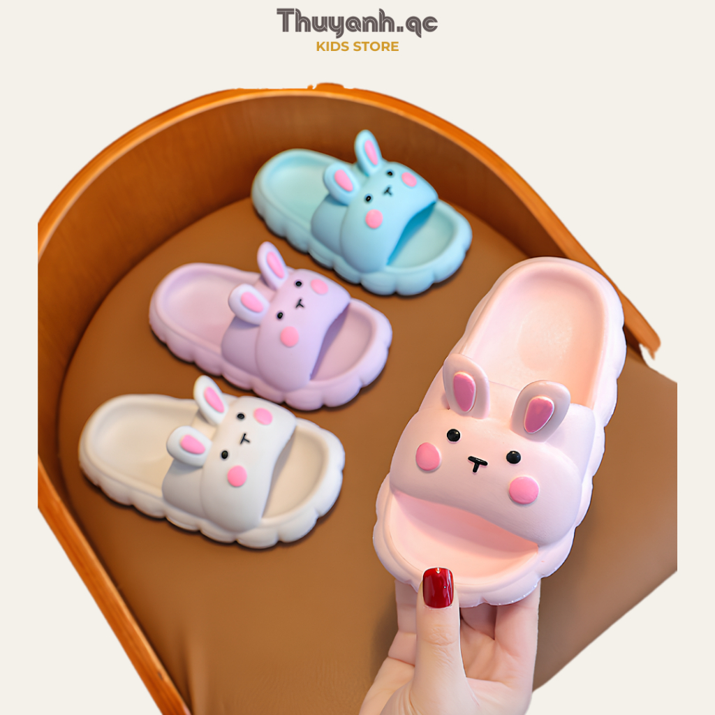 รองเท้าแตะเด็กผู้หญิงรัดส้น อีวา รูปกระต่าย ขนาด 22-39 รองเท้าแตะสําหรับเด็กผู้หญิงพื้นนิ่มกันลื่น (
