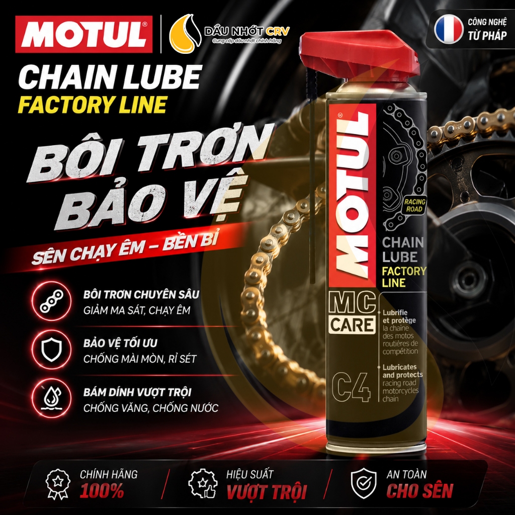 Motul C4 Chain Lube Spray 400ml – Chain Lube Factory Line นําเข้าฝรั่งเศสแท้