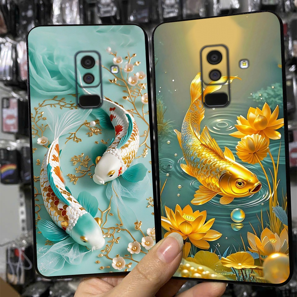 เคสสําหรับ Samsung ss a6 plus / ss j8 2018 พร้อมพิมพ์ปลาคาร์พนําโชค