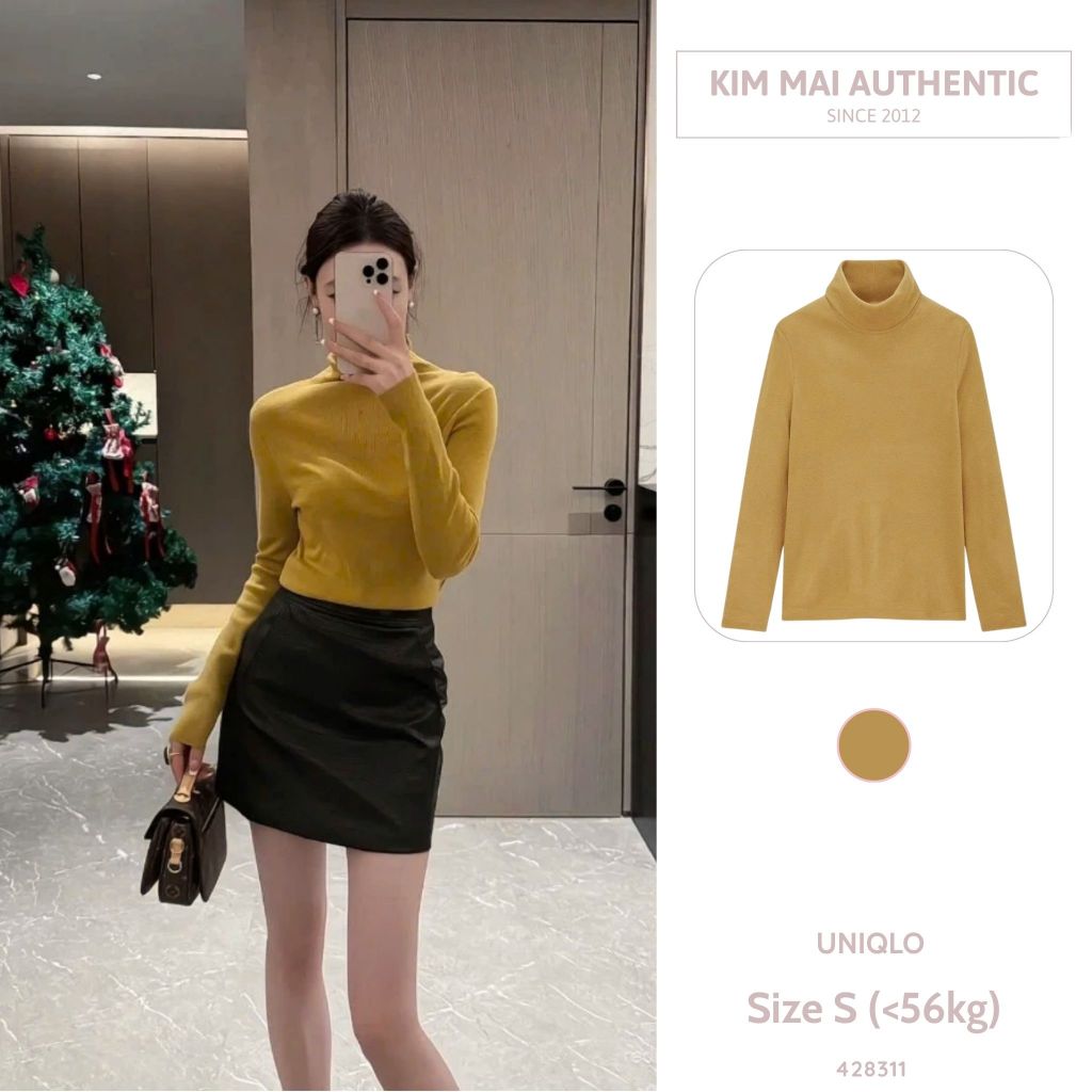 428311 || U NIQ LO เสื้อเชิ้ตผ้าฝ้ายคอปกสูง ไซส์ S <56kg
