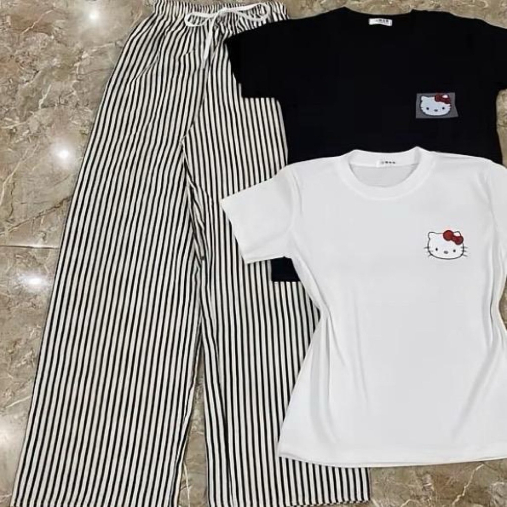 เสื้อเชิ้ตแขนสั้นพิมพ์ลาย Cat Head พร้อมกางเกงขาสั้นโฟม (พร้อมกางเกงเดี่ยว)