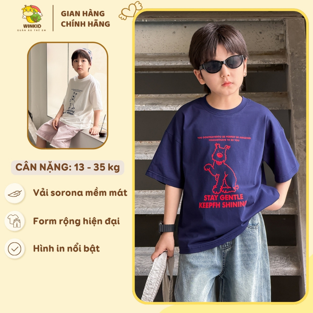 ขยิบตา โซรอน เสื้อยืดเด็กผู้ชาย เท่ เบา พิมพ์ลายการ์ตูน แบบฤดูร้อนหลวม สําหรับเด็ก | WK168