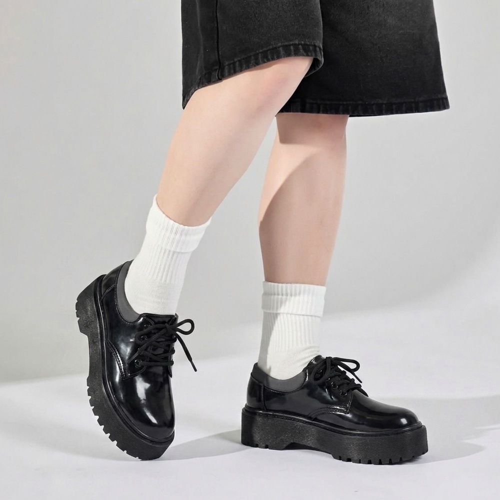 Mirror Black J1 Mens Shoes, Hot Trend 7cm High Sole Mens Western Shoes